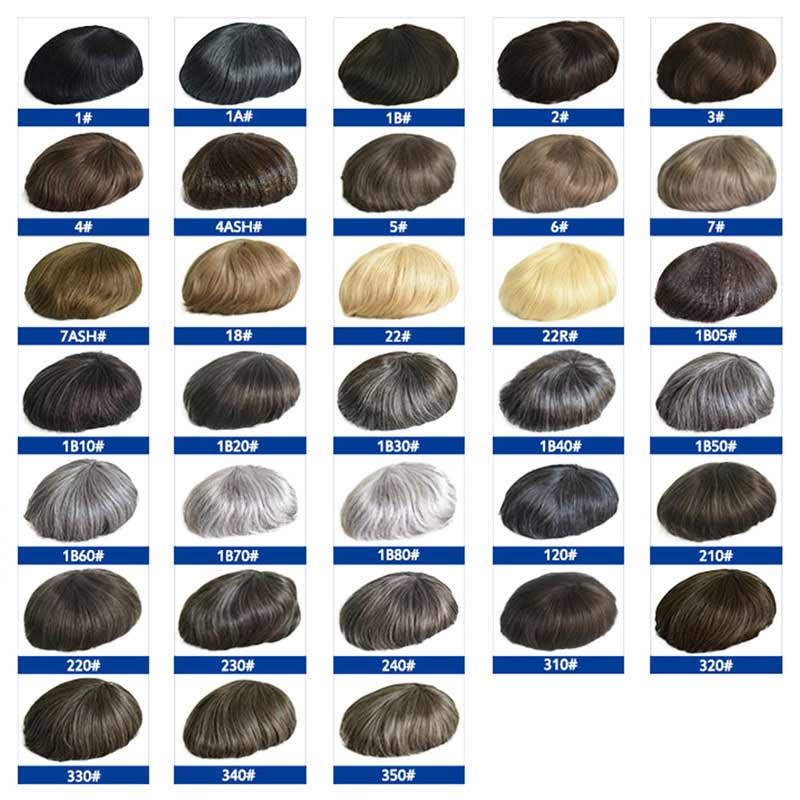 Elegant Hair  Thin skin 0.04mm-0.06mm  #1B color human hair toupee