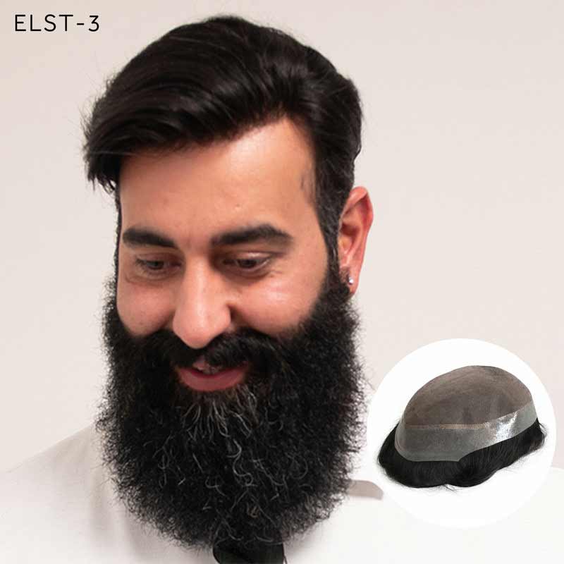 Elegant Hair Fine Mono with Thin Skin Perimeter Hair replacement for Men