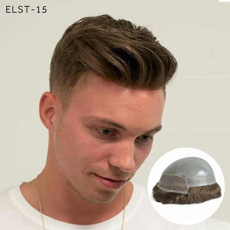 Elegant Hair Super Thin Skin Men's Hair Replacement with Lace Front