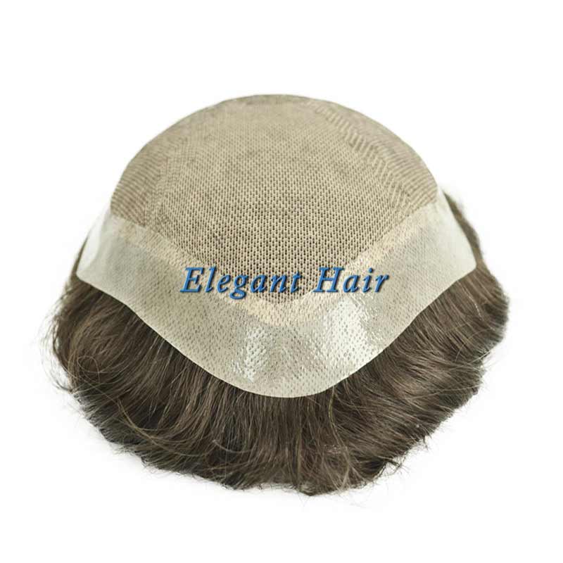 Elegant Hair Silk Top Toupee with PU skin perimeter