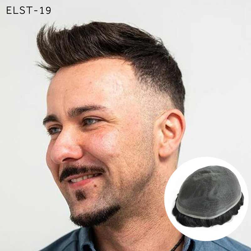 Human Hair Men's Toupee Fine Welded Mono Human Hair Replacement System