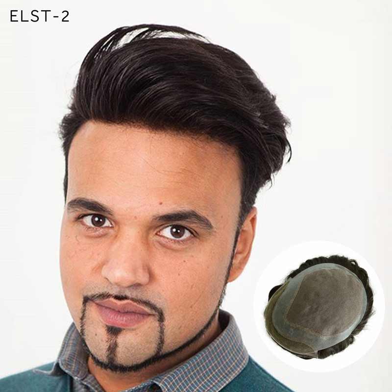 Elegant Hair Fine Mono with Thin Skin and Lace Front Stock Hairpieces for Men